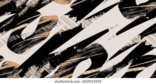 Seamless abstract design with distressed chaos, antique concrete textures, and graffiti effects. Ideal for dark decor, artistic backdrops, or impactful graphics.