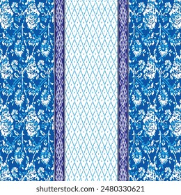 Nahtloses abstraktes gestresstes Chevron-Muster. Florale Pinselstriche Nahtloser Muster-Hintergrund für Modedrucke, Grafiken, Hintergründe und Kunsthandwerk