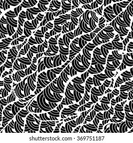 Seamless abstract doodle background pattern in vector.  Design Asian, ethnic, zentangle, tribal pattern. Black and white background. Coloring book. Monochrome.