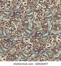 Seamless abstract doodle background pattern in vector. 