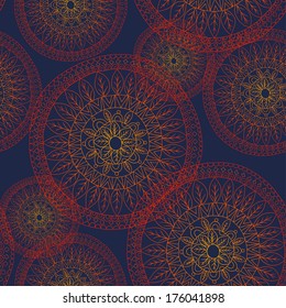 Seamless abstract doodle flower retro background pattern in vector