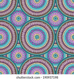 Seamless abstract doodle flower retro background pattern in vector