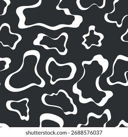 Padrão monocromático de rabiscar abstrato sem costura. Imprimir para têxteis, papel de parede, capas, superfície. Modelo vintage para impressões de moda.