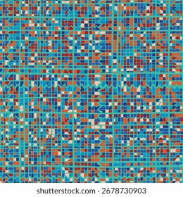 Padrão de rabiscar abstrato sem costura com linhas de interseção desenhadas à mão e formas geométricas. Artístico e moderno, perfeito para têxteis, papéis de parede, papel de embrulho, embalagens e fundos digitais