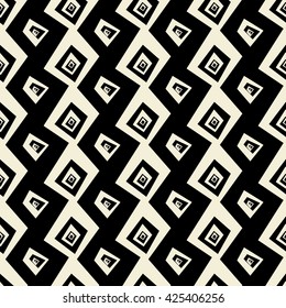 Seamless abstract doodle pattern vector texture  in black an white background