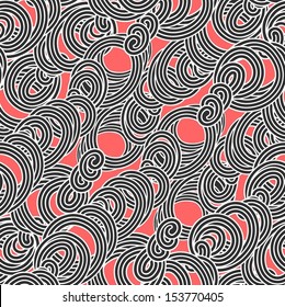 Seamless abstract doodle pattern-model for design of gift packs, patterns fabric, wallpaper, web sites, etc.