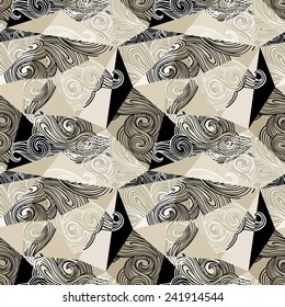 Seamless abstract doodle pattern-model for design of gift packs, patterns fabric, wallpaper, web sites, etc.