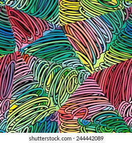 Seamless abstract doodle pattern-model for design of gift packs, patterns fabric, wallpaper, web sites, etc.