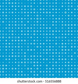 Seamless Abstract dotted background. Halftone effect vector illustration. White Jewish stars on blue background.