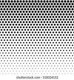 Seamless Abstract dotted background. Halftone effect vector illustration. Black Jewish stars on white background.