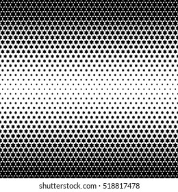 Seamless Abstract dotted background. Halftone effect vector illustration. Black Jewish stars on white background.