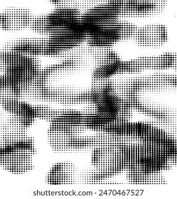 Seamless abstract dotted pattern with vibration shift imitation. Transparent background. Vector.