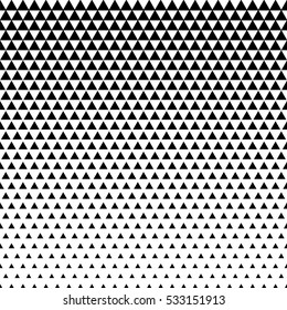 Seamless Abstract dotted surface. Seamless halftone effect pattern with Black triangles. Halftone effect vector background