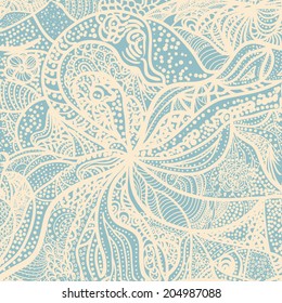  Seamless abstract dragon hand drawn pattern.