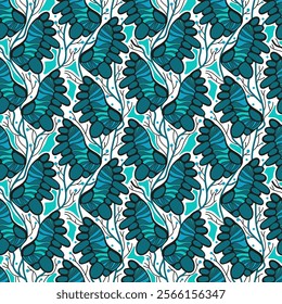 Seamless with abstract elements in floral style created for print, banner.