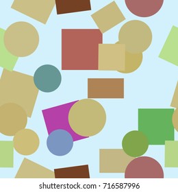 Seamless abstract ellipse & square box geometric pattern, colorful & artistic for graphic design, catalog, textile or texture printing & background. Vector illustration graphic.