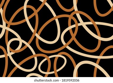 Seamless abstract ellipses pattern on black background. EPS10 Illustration.