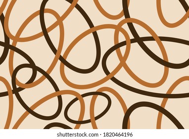 Seamless abstract ellipses pattern on beige background. EPS10 Illustration.