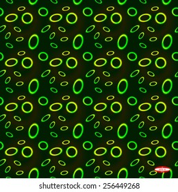 seamless abstract emerald floral pattern green texture with green yellow ellipse on dark background vector