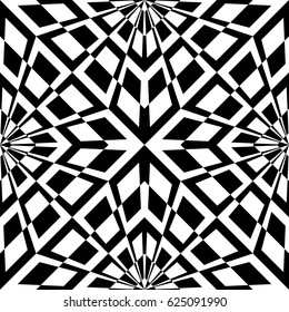 Seamless Abstract Endless Monochrome Background. Vector Optical Illusion Graphic Design