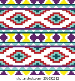 Seamless abstract ethnic ornament. Vector illustration of traditional navajo pattern