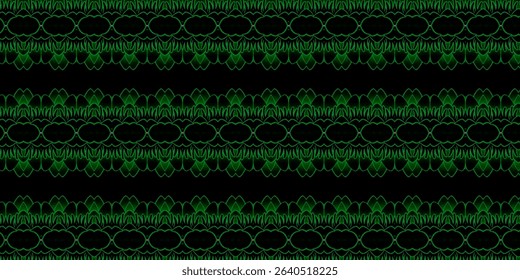 Seamless Abstract Ethnic Pattern – Dark Green and Blue Textile Background
