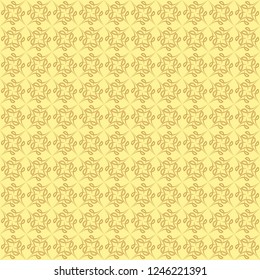 Seamless abstract ethnic pattern vector. Design diagonal floral lines polar dark yellow on yellow background. Design print for textile, wallpaper, background, paper. Set 13