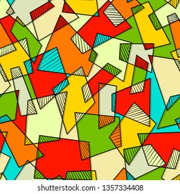 Seamless abstract ethnic pattern.Geometric background with rectangles