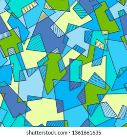 Seamless abstract ethnic pattern.Geometric background with rectangles
