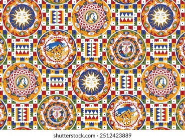 Seamless abstract ethnic trendy fashion pattern. Beautiful geometric and digital print pattern for textile.