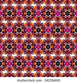 Seamless abstract exotic colorful ornamental pattern. Vector EPS10.
