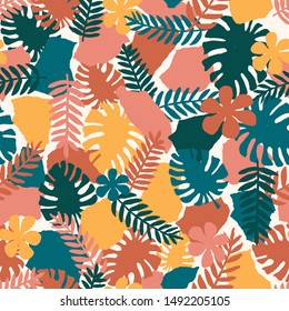 Seamless abstract exotic pattern. Wild nature. Vector illustration