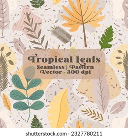Seamless Abstract exotic tropical leaf background in vector for invitation greeting template, wallpaper,fabric print, tablecloth, etc