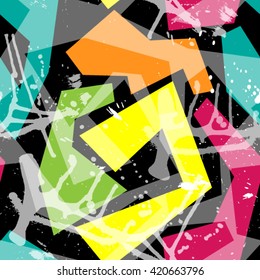 Seamless abstract explosive, bright, city, fresh, lively pattern design, textiles