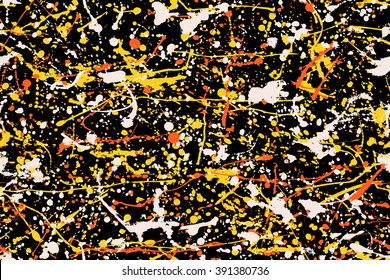 Seamless Abstract Expressionism Pattern. Style Of Drip Painting. Vector Illustration