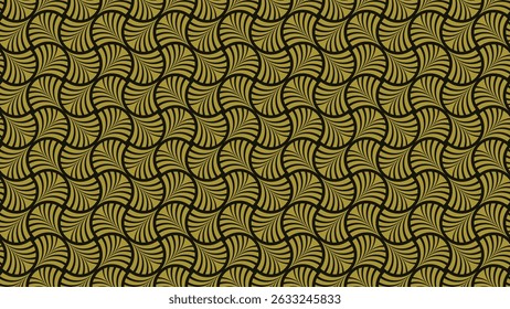 Seamless Abstract Fan-Shaped Swirl Pattern – Gold and Black Decorative Background