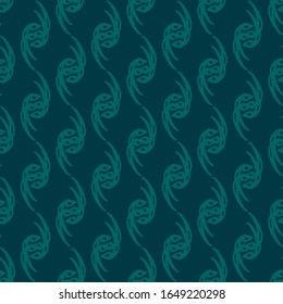 Seamless abstract fantasy patterns on a blue-green background. Vector illustration in doodle style for wallpaper, fabrics, scrapbooking, decor, home textile, printing, wrapping paper