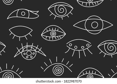 Patrón de moda abstracto sin inconvenientes con ojos de línea. Fondo de moda con ojos femeninos para imprimir, textil, tela. Ilustración del vector