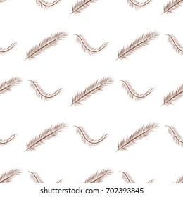 Seamless abstract feather illustrations background. Cartoon style vector graphic.