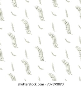 Seamless abstract feather illustrations background. Cartoon style vector graphic.