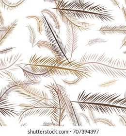 Seamless abstract feather illustrations background. Cartoon style vector graphic.