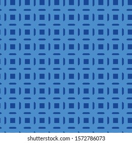 Seamless abstract figure pattern on blue background. Fabric or wrapping paper minimalistic design.