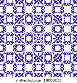 Seamless abstract floral art pattern. Modern vector graphic. Colored deco background. Geometric ornament