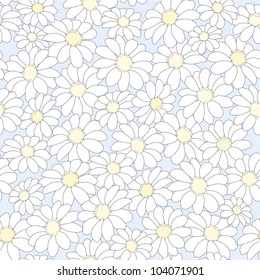 seamless abstract floral background with camomiles