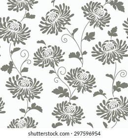 seamless abstract floral background with chrysanthemums