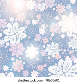 seamless abstract floral background with flowers