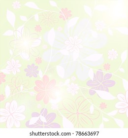 seamless abstract floral background with flowers