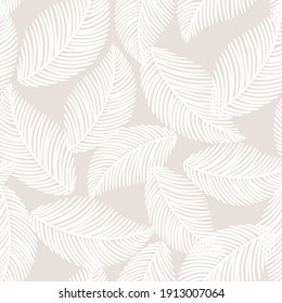 Seamless  Abstract Floral   Background With Grey And White  Leaves