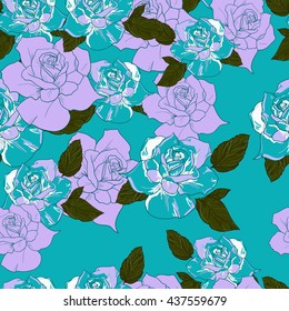 seamless abstract floral background with roses