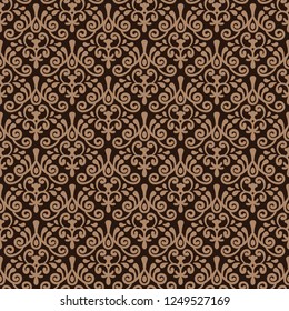 Seamless abstract floral background vector two color pattern